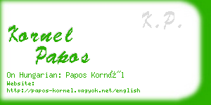 kornel papos business card